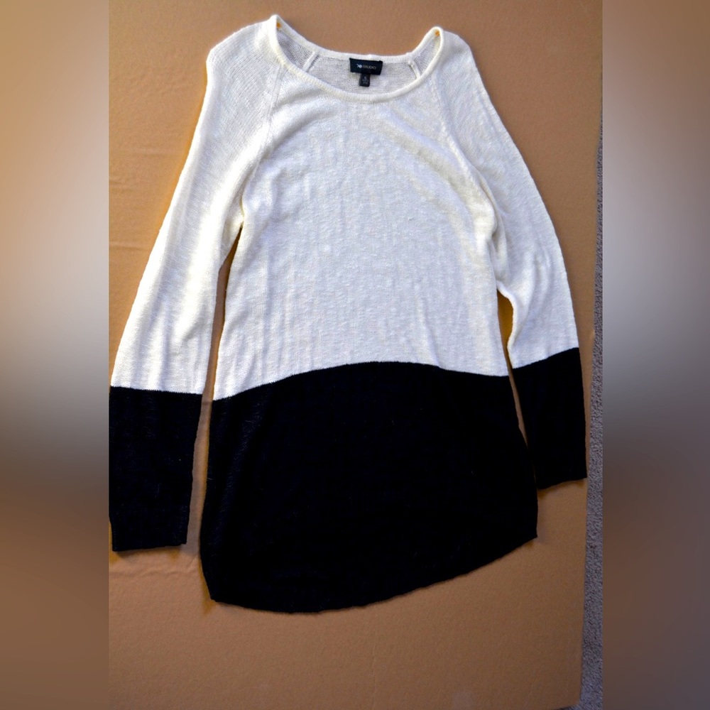 Black and white two-toned sweater